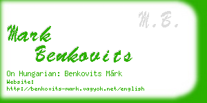 mark benkovits business card